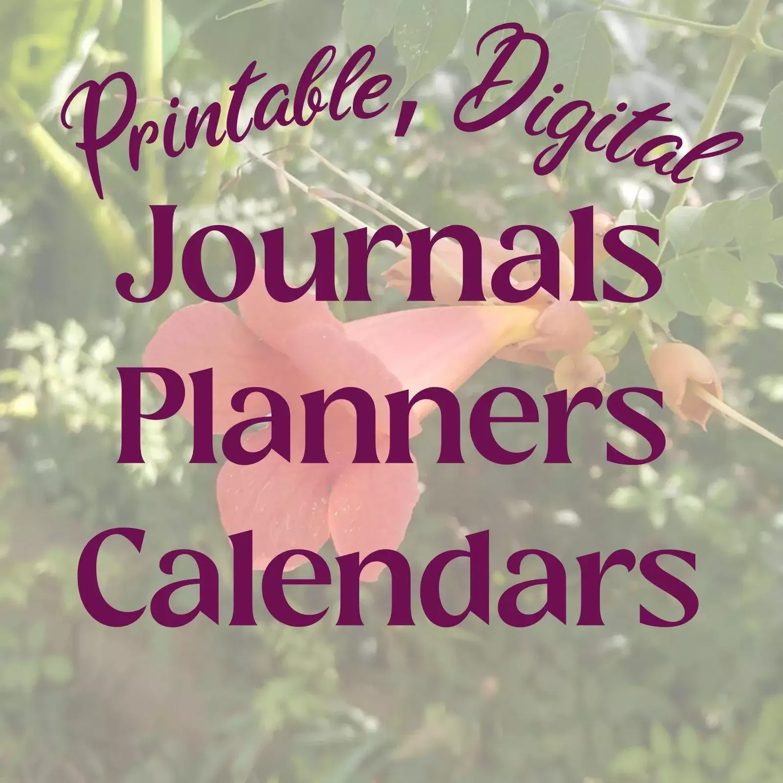 Printable, Digital Journals Planners Calendars with a link to Boho Dragonfly Works Etsy shop